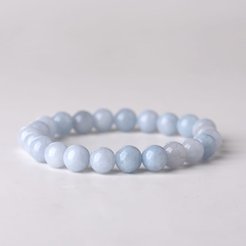 AQUAMARINE WHITE JADE STONE BRACELET