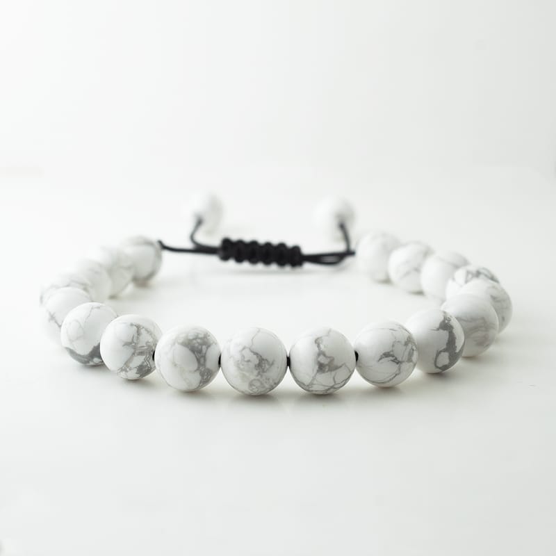 White Howlite Stone Bead Bracelet